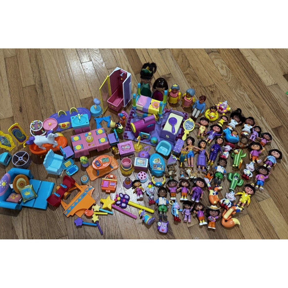 Huge Lot Vintage DORA the Explorer Figure Furniture 2003 Y2K Toys Mattel Diego